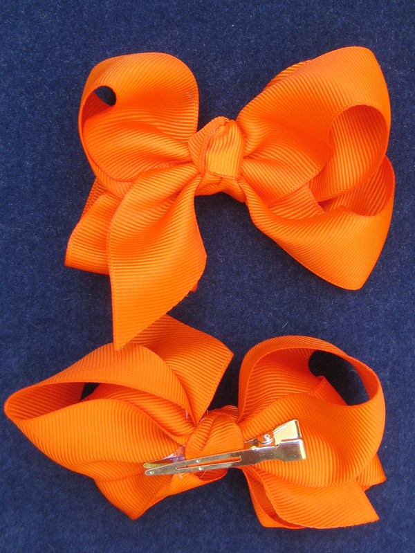 Orange Bow Barrette